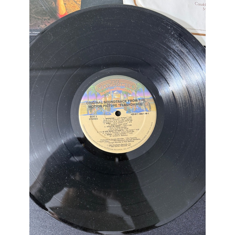 Casablanca Flashdance Soundtrack Vinyl LP 12" Black Excellent 1983 80s Movie OST - Picture 3 of 6